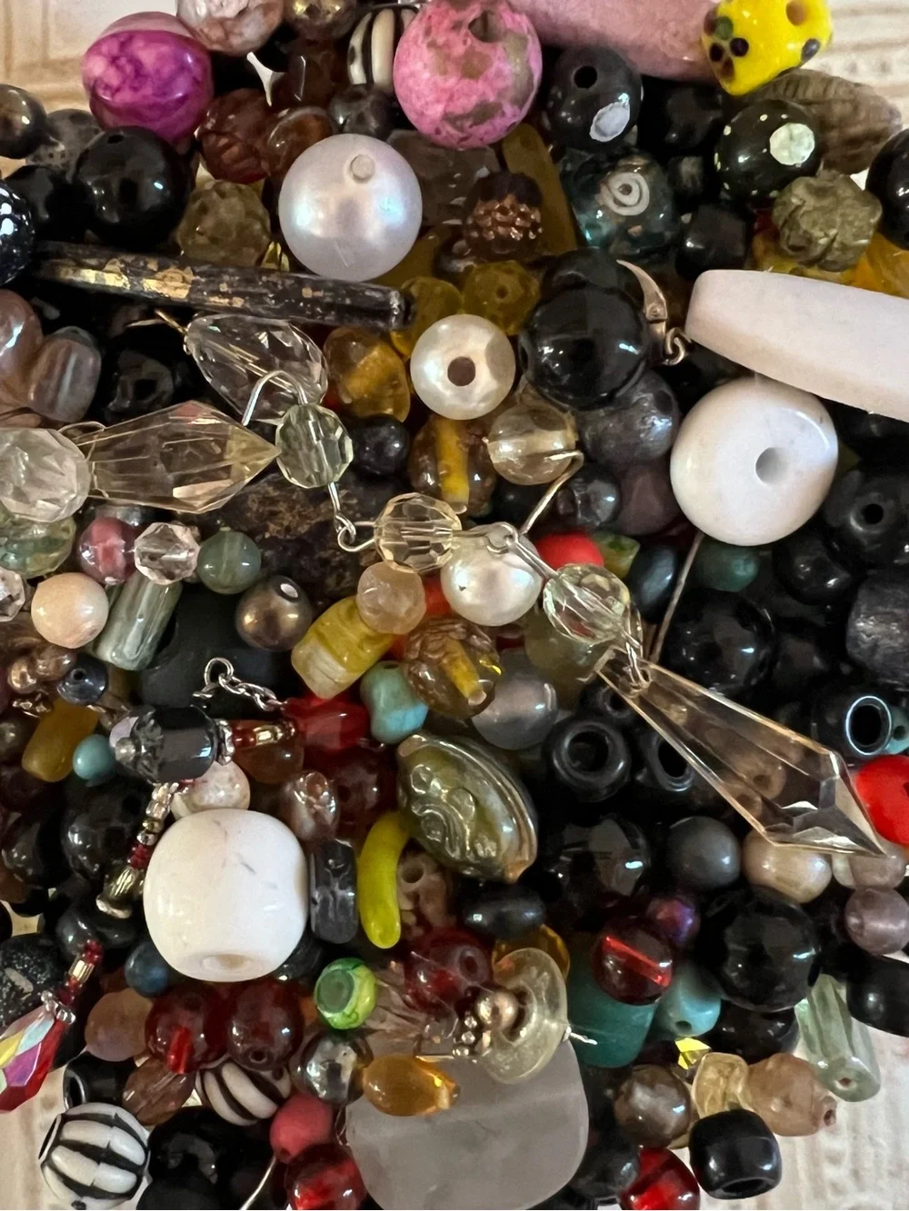 Bead Soup — Variety of Beads in Different Shapes &  Sizes — Glass and Acrylic